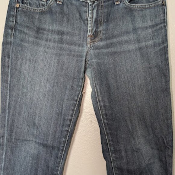 7 for All Mankind 28 Straight Leg Low Rise Dark Blue Denim Wash Women's Jeans - Picture 6 of 7